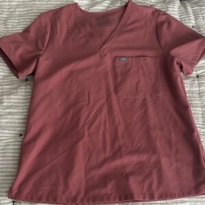 Figs V-Neck Top in Mauve